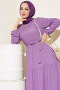 Crepe Layered Dress Lilac