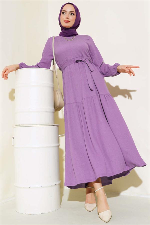 Crepe Layered Dress Lilac