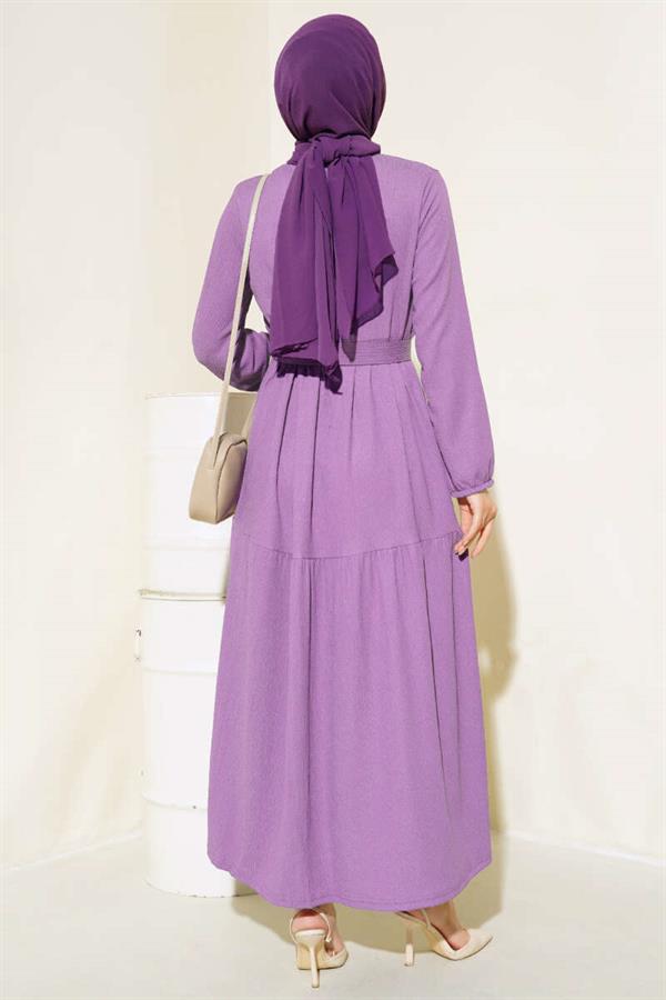Crepe Layered Dress Lilac