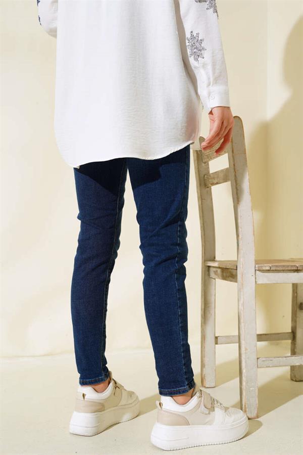 Plus Size High Waist Jeans Navy Blue