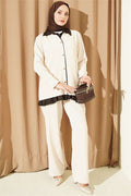 Gathered Detail 2 Piece Set in Beige