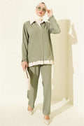 Gathered Detail 2 Piece Set in Light Green
