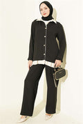 Gathered Detail 2 Piece Set, Black