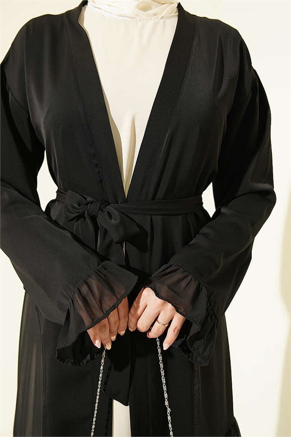 Gathered Detail Layered Abaya Set