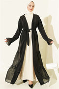 Gathered Detail Layered Abaya Set