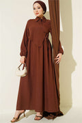 Cross Bust Dress in Brown