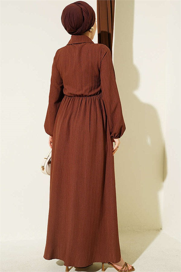 Cross Bust Dress in Brown
