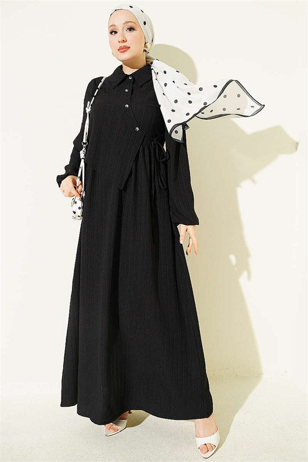 Cross Bust Dress Black