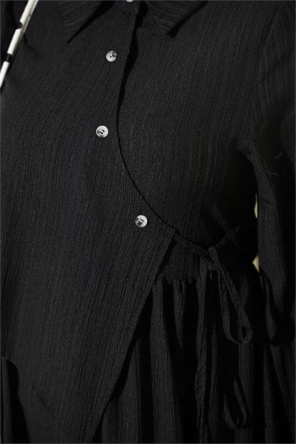 Cross Bust Dress Black