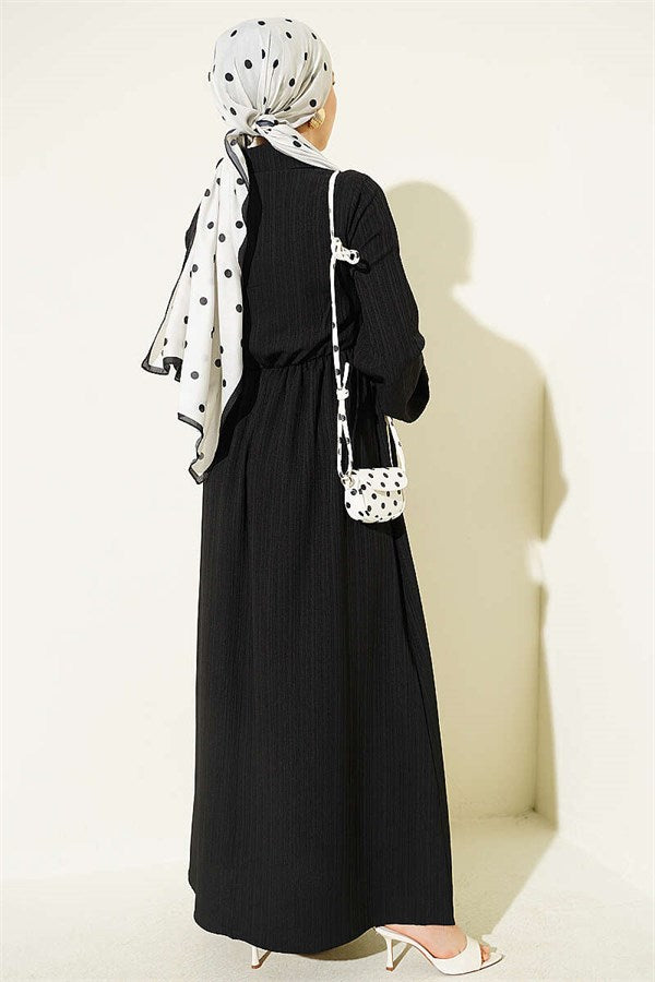 Cross Bust Dress Black