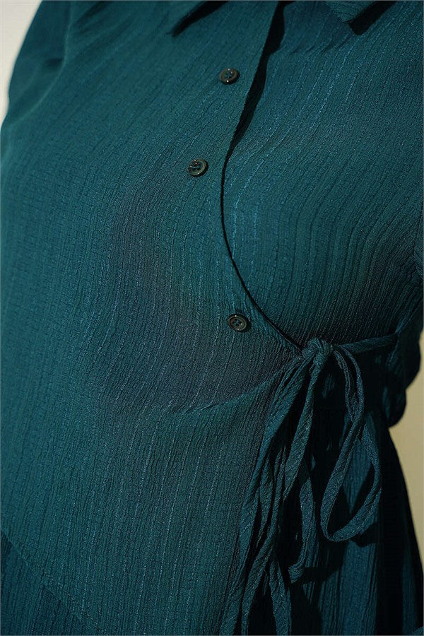 Cross Bust Dress Emerald