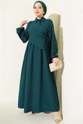 Cross Bust Dress Emerald