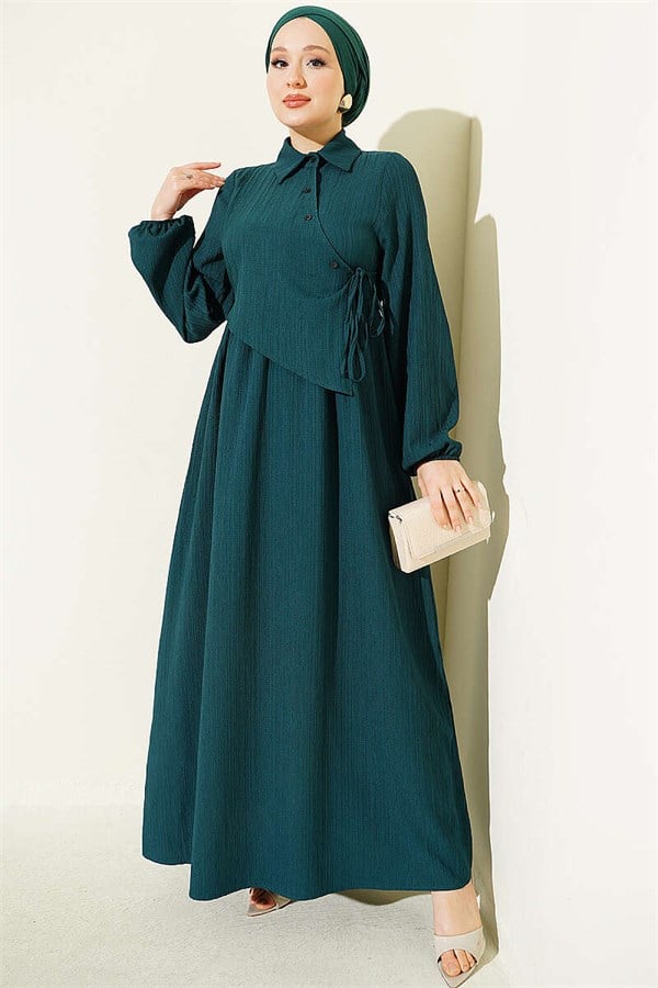 Cross Bust Dress Emerald