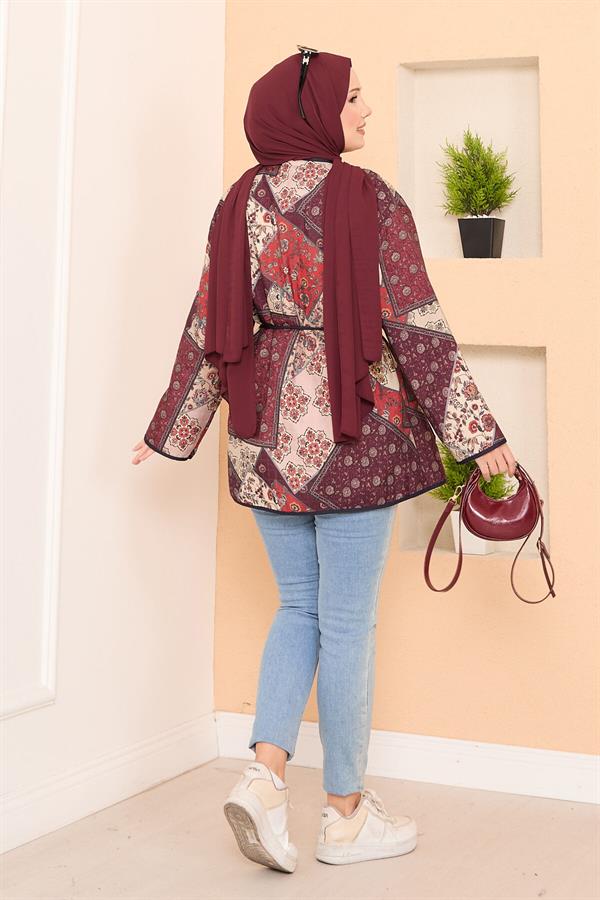 Bohemian Quilted Jacket with Pocket Details -18