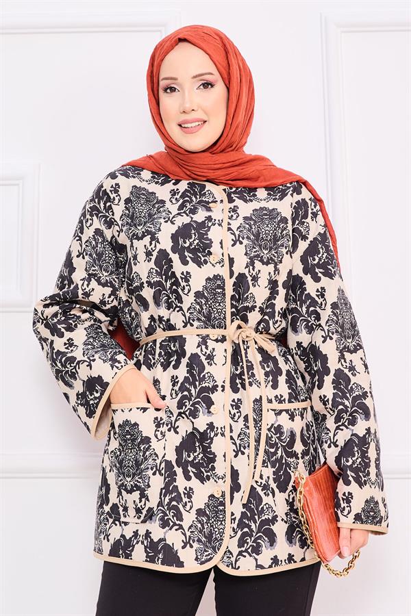 Bohemian Quilted Jacket with Pocket Details -2