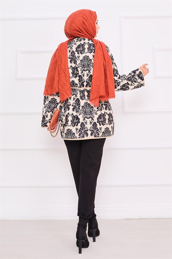 Bohemian Quilted Jacket with Pocket Details -2