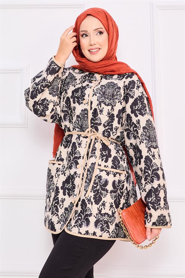 Bohemian Quilted Jacket with Pocket Details -2