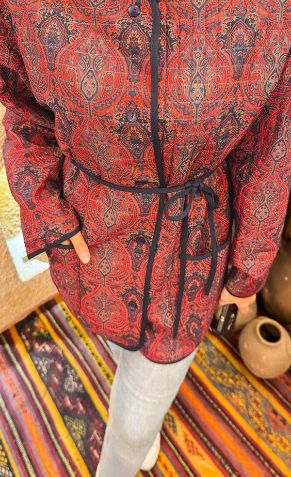 Bohemian Quilted Jacket with Pocket Details -20