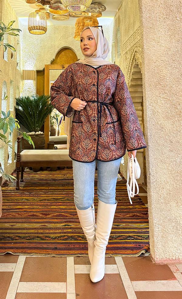 Bohemian Quilted Jacket with Pocket Details -21