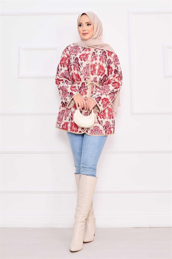 Bohemian Quilted Jacket with Pocket Details -3