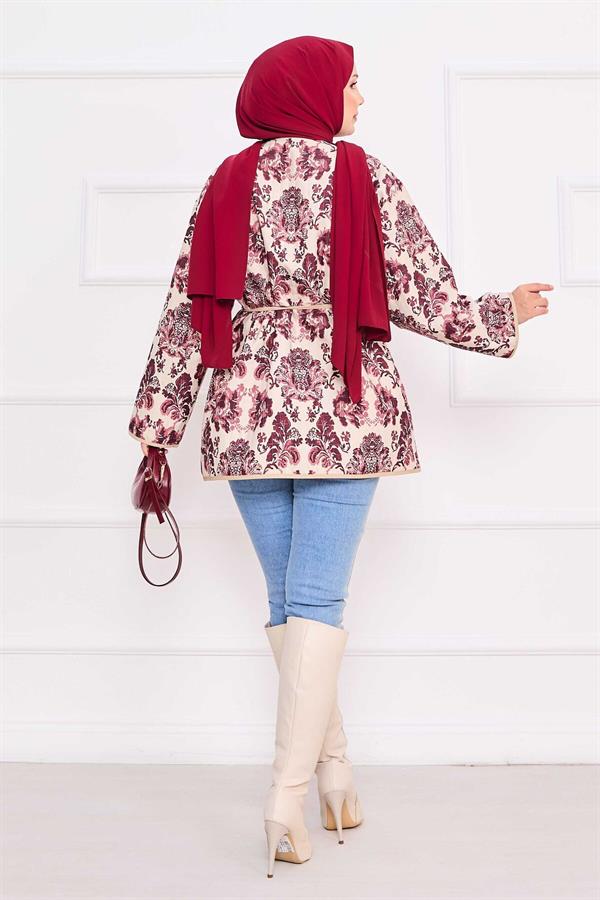 Bohemian Quilted Jacket with Pocket Details -7
