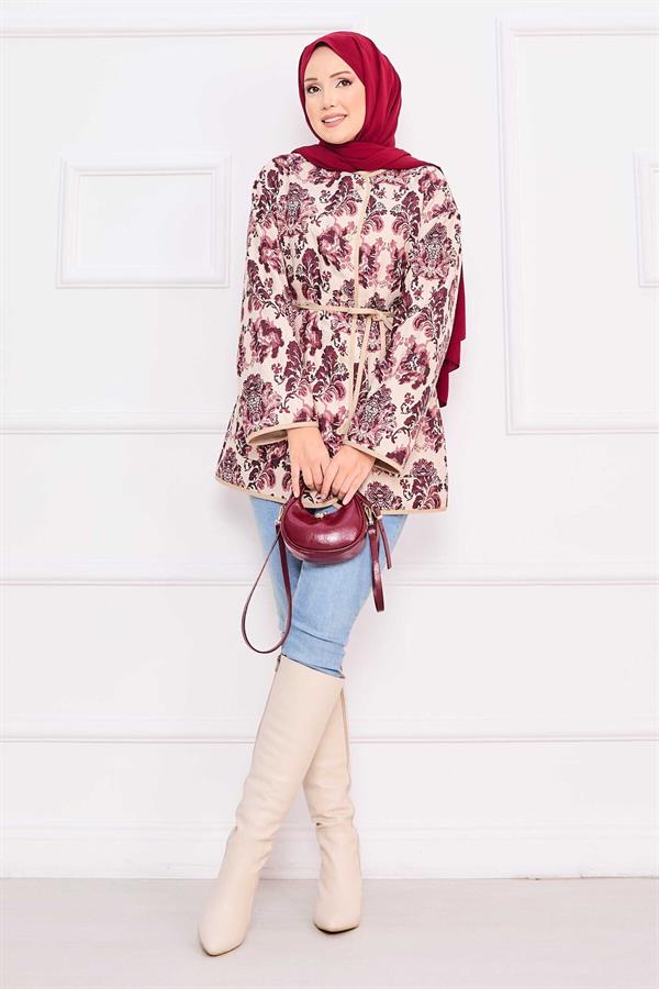 Bohemian Quilted Jacket with Pocket Details -7