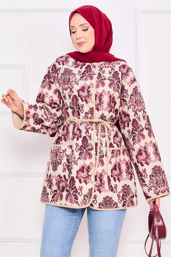 Bohemian Quilted Jacket with Pocket Details -7