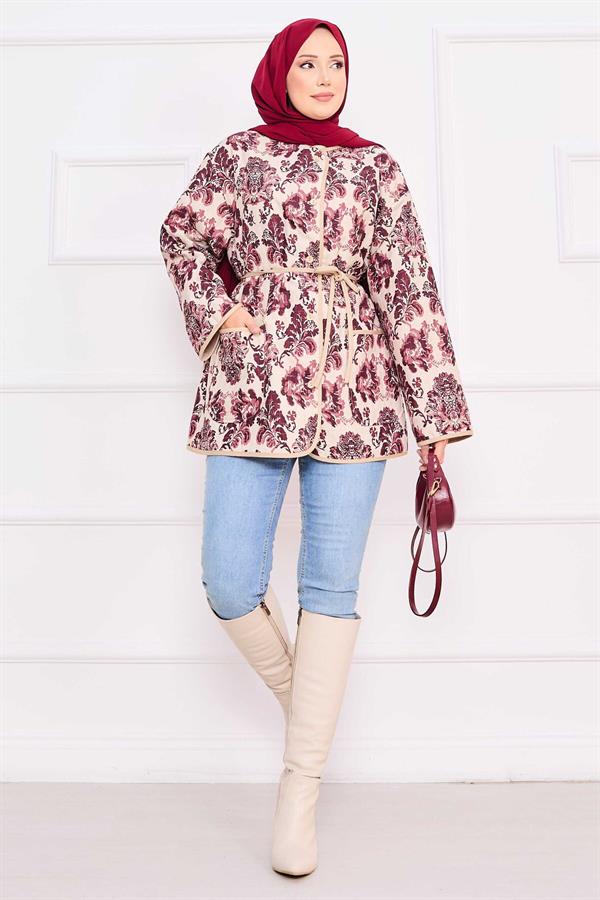 Bohemian Quilted Jacket with Pocket Details -7