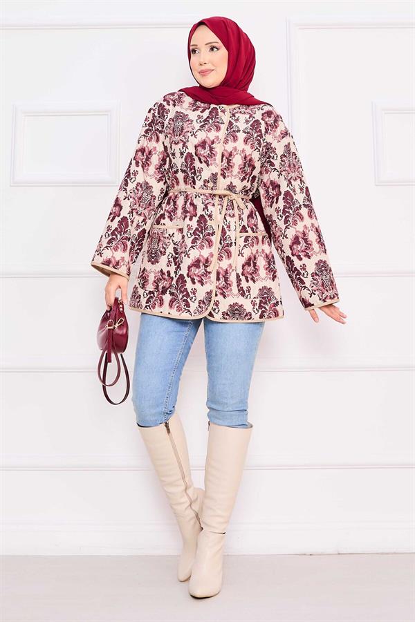 Bohemian Quilted Jacket with Pocket Details -7
