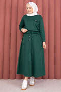 Pocket Detail Crop & Skirt 2 Piece Set Emerald