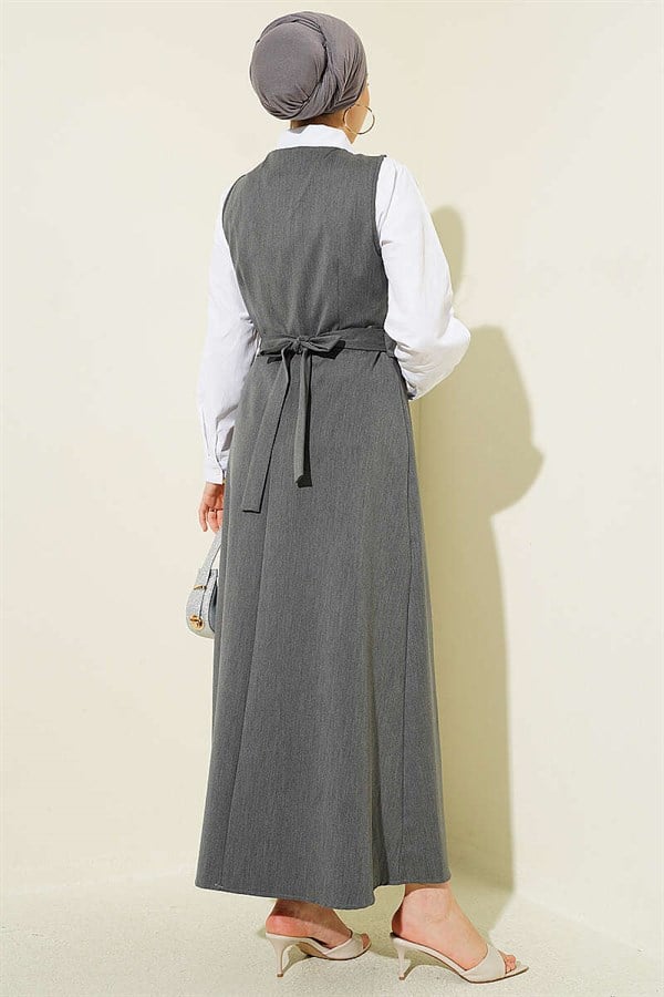 Pocket Detail Sleeveless Dress, Smoke Grey