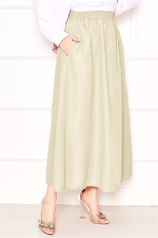 Pocket Detail Sport Skirt Light Beige
