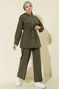 Modal 2 Piece Set with Pockets and Waistband, Khaki
