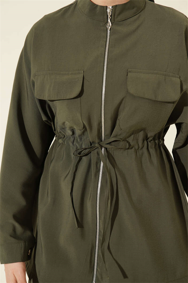Modal 2 Piece Set with Pockets and Waistband, Khaki