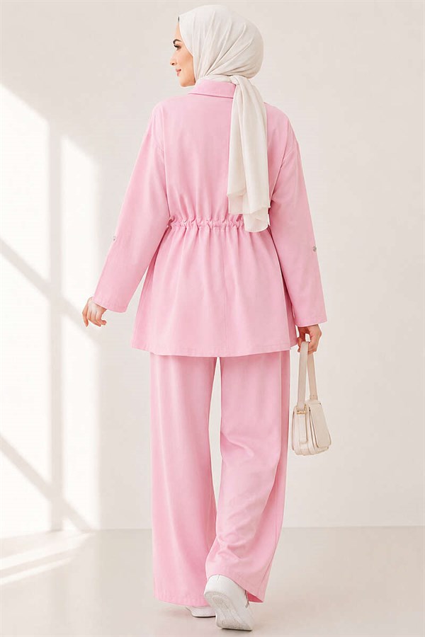 Pink Modal 2 Piece Set with Pockets and Waistband