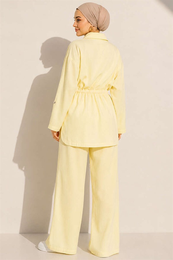 Modal 2 Piece Set with Pocket Flap and Waist Tunnel, Yellow