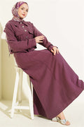 Tencel Vest 2 Piece Set with Pocket Flap and Belt, Rose Pink