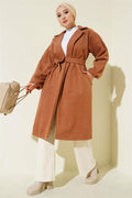Pocket Belted Double Breasted Cashmere Coat Latte