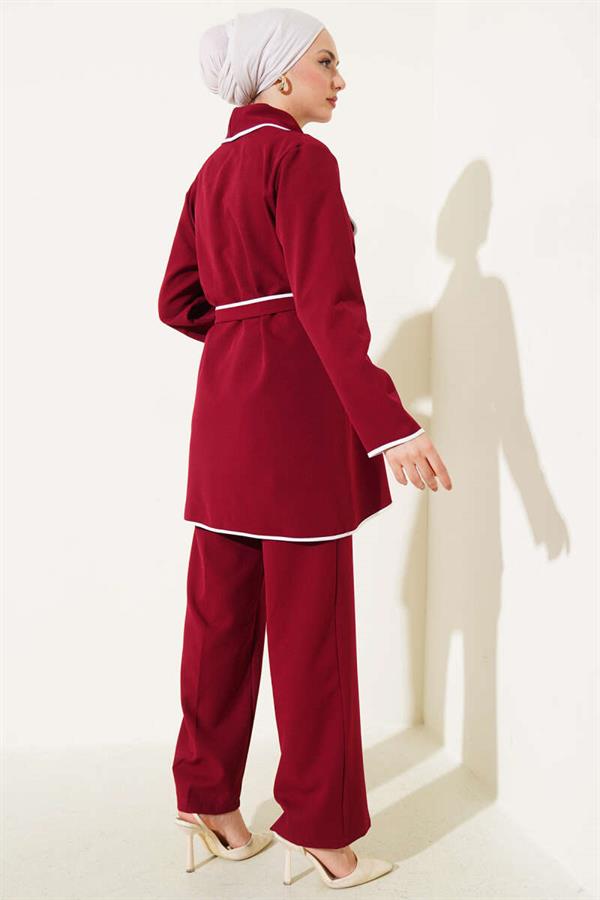 Floral Accessory Piping 2 Piece Set Claret Red