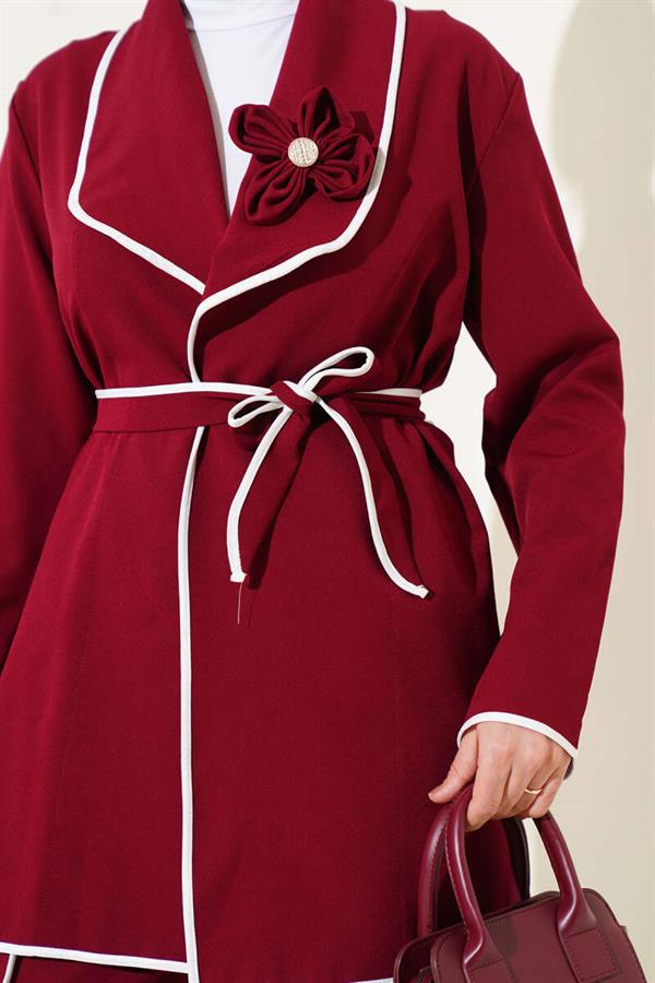 Floral Accessory Piping 2 Piece Set Claret Red