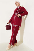 Floral Accessory Piping 2 Piece Set Claret Red