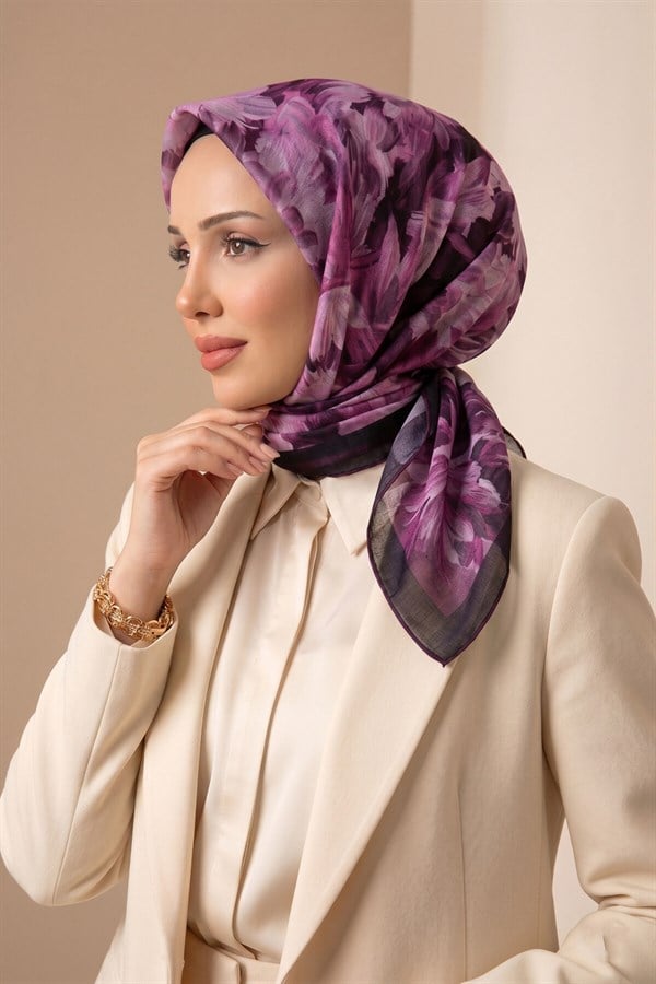 Floral Pattern Scarf Series Purple