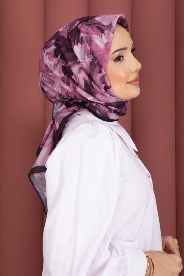 Floral Pattern Scarf Series Purple