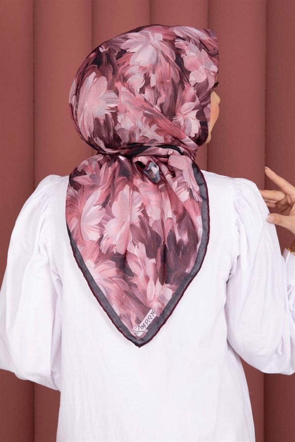 Floral Pattern Scarf Series, Plum