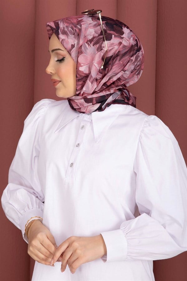 Floral Pattern Scarf Series, Plum