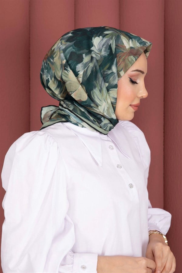 Floral Pattern Scarf Series Emerald