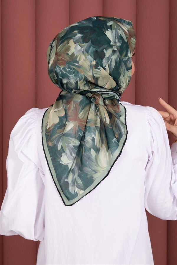 Floral Pattern Scarf Series Emerald