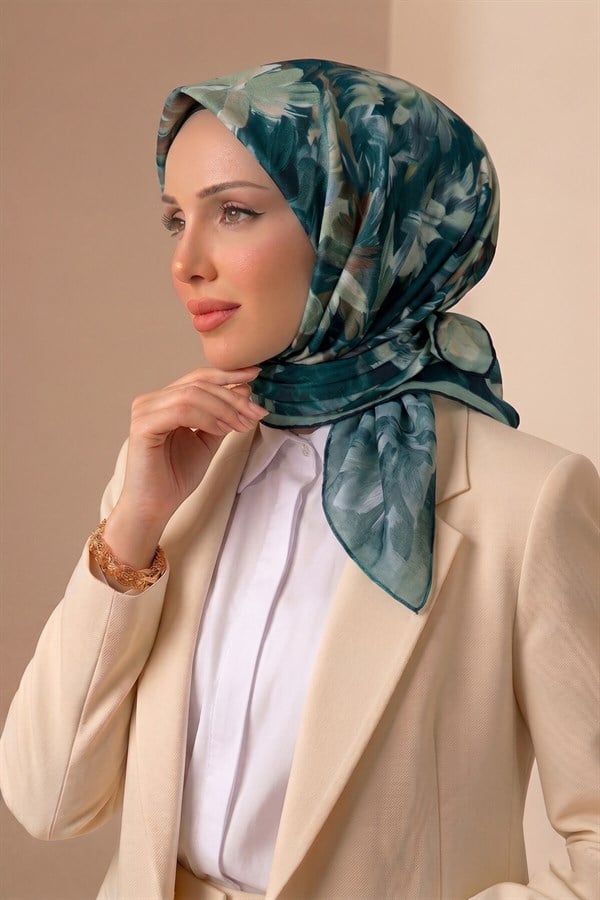Floral Pattern Scarf Series Emerald