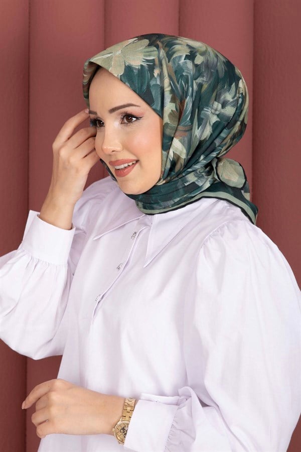 Floral Pattern Scarf Series Emerald