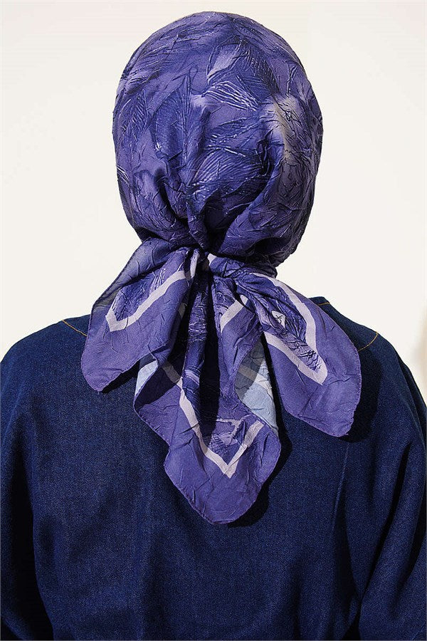 Floral Patterned Bamboo Kash Scarf Indigo